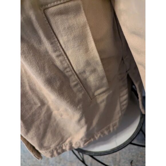 We The Free Oversized Tan Cotton Denim drop shoulder jacket sz XS Fits size 14 - Picture 5 of 6